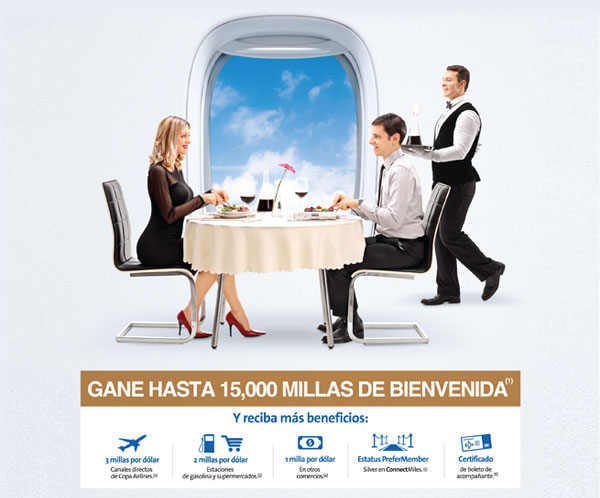 Gane hasta 15000 millas de bienvenida