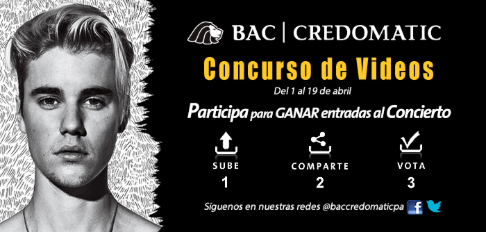 Concurso de Videos para ganar boletos al concierto de Justin Bieber - Purpose Tour